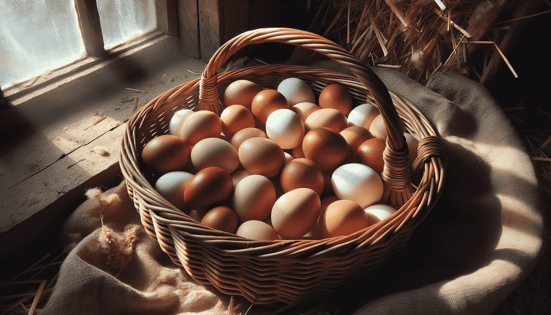 Panier d'œufs frais